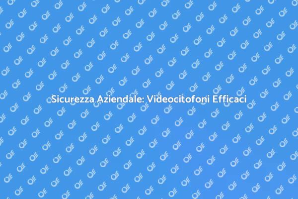 Proteggi la Tua Azienda con un Videocitofono
