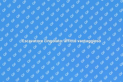 Affitto escavatore cingolato efficace