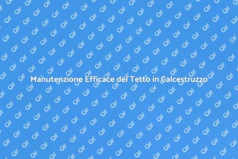Manutenzione Tetto in Calcestruzzo