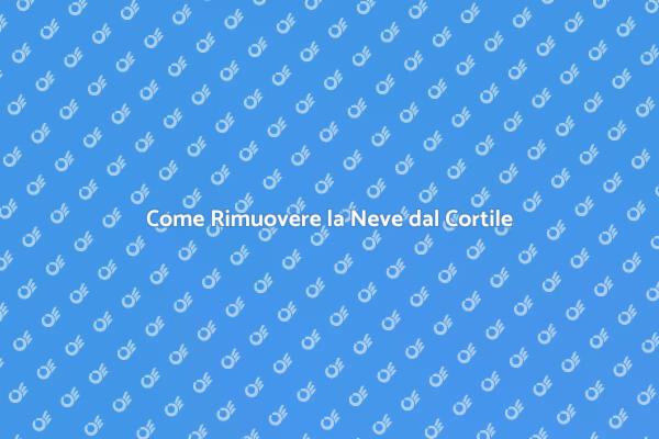 Rimuovere la Neve: Guida Pratica