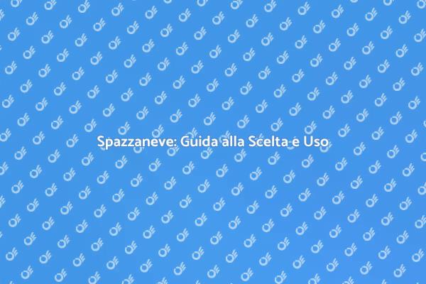 Spazzaneve: La Soluzione Invernale Ideale