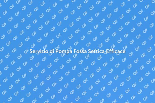 Manutenzione Fossa Settica Professionale