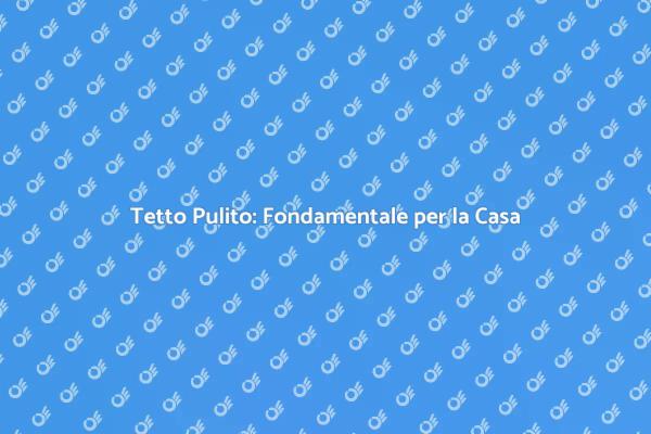 Tetto Pulito: Essenziale per la Casa