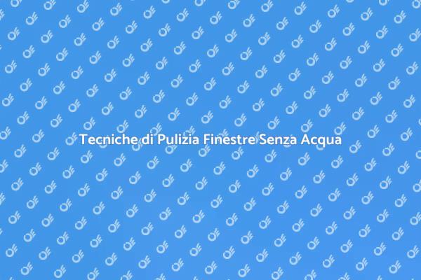 Finestre Pulite Senza Usare Acqua