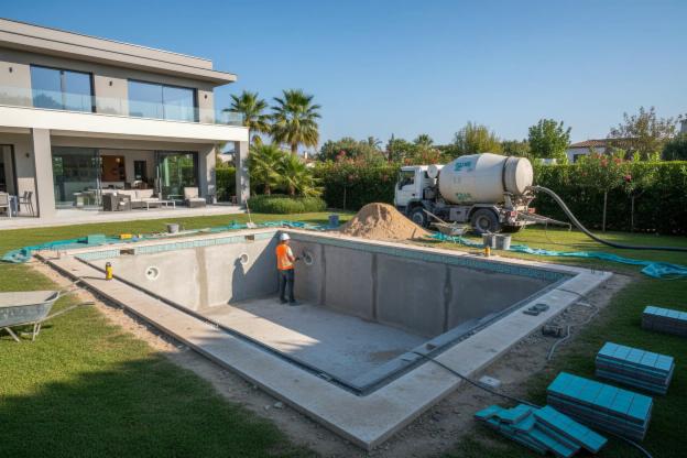 Installare piscina interrata