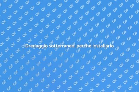 Installazione condotto di drenaggio