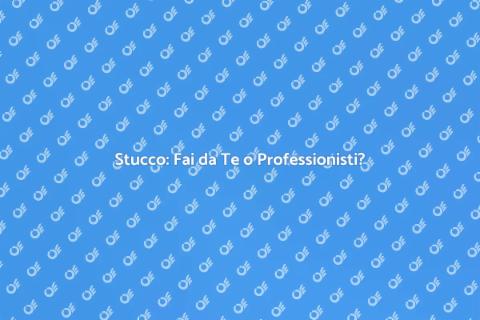 Riparazione Stucco: Fai da Te o Pro?