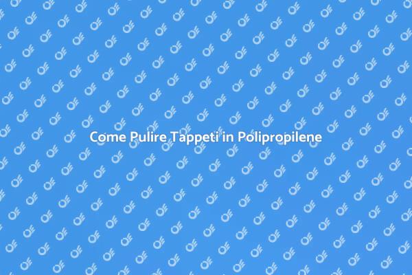 Manutenzione dei Tappeti in Polipropilene