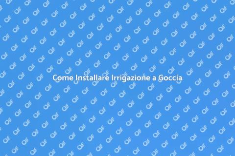 Irrigazione a Goccia per il Tuo Giardino