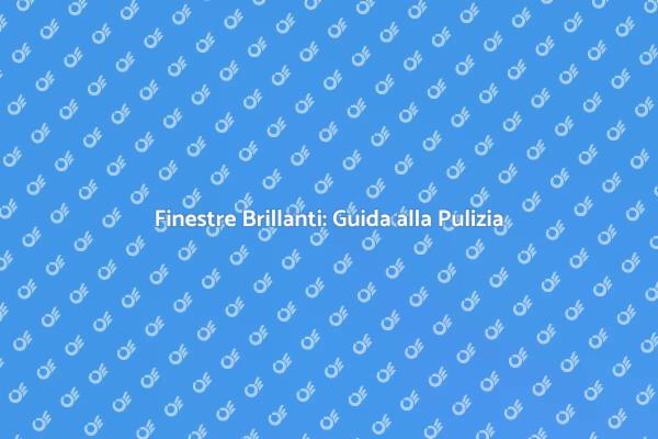 Guida alla Pulizia delle Finestre