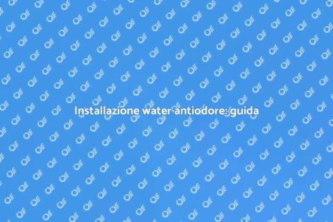 Water con sistema antiodore: eleganza