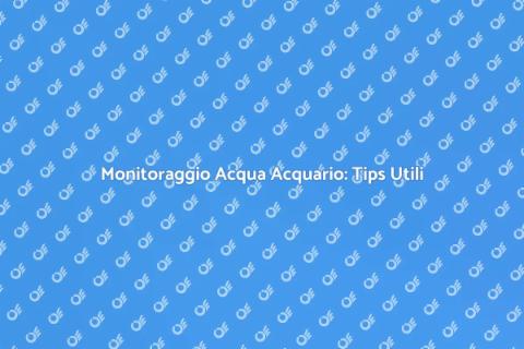 Controllo Acqua Acquario: Guida Essenziale