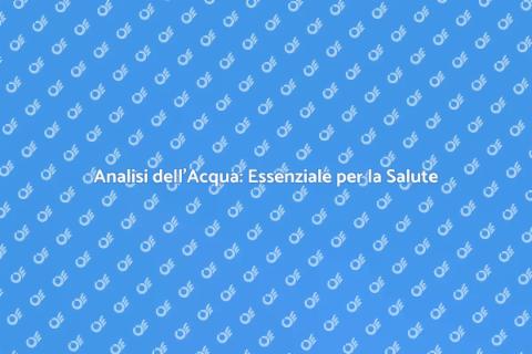 Kit per Analisi dell'Acqua Essenziale