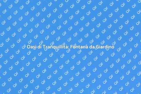 Fontana da Giardino con Aerazione