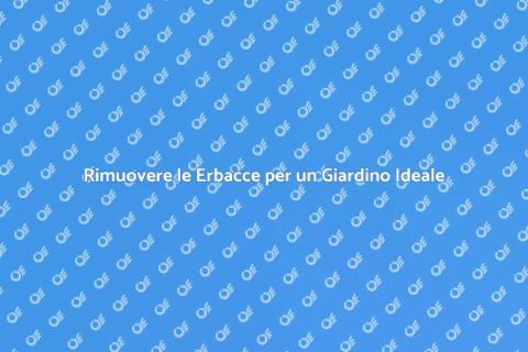 Estirpazione delle Erbacce nel Giardino