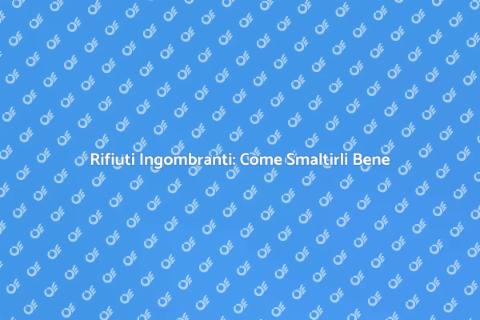 Smaltire Rifiuti Ingombranti: Guida Pratica