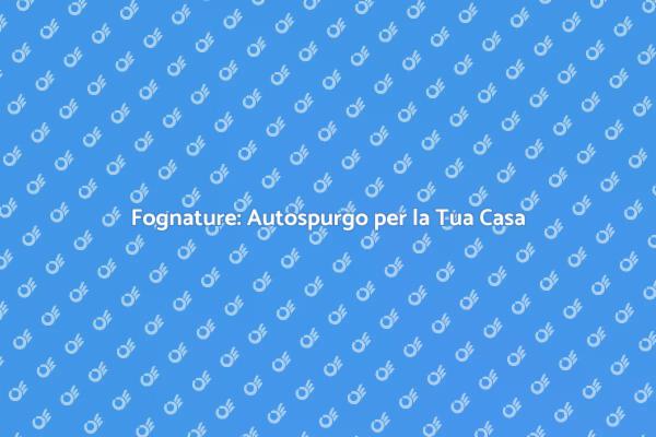 Autospurgo: Cura delle Fognature