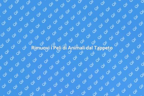 Pulisci il Tappeto dai Peli di Animali