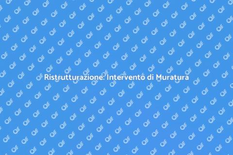 Intervento di Muratura: Trasforma Casa
