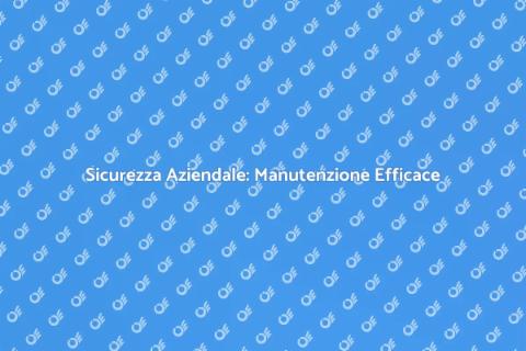 Manutenzione Sistemi di Sicurezza