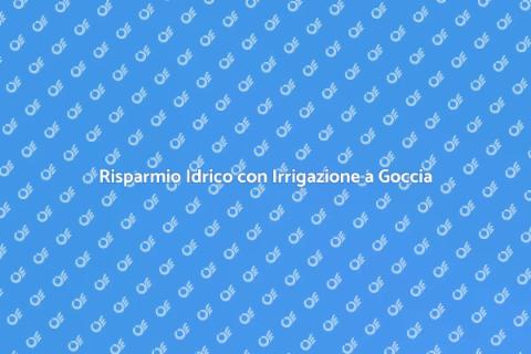 Irrigazione a Goccia: Sostenibilità Verde