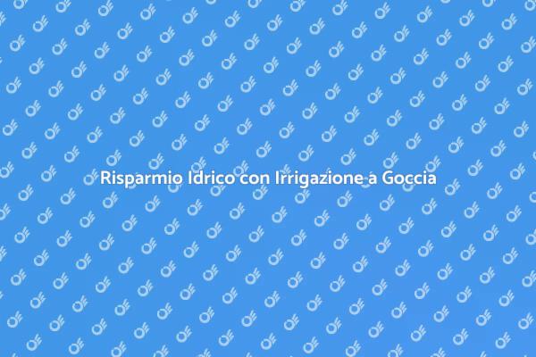 Sostenibilità con l'Irrigazione a Goccia