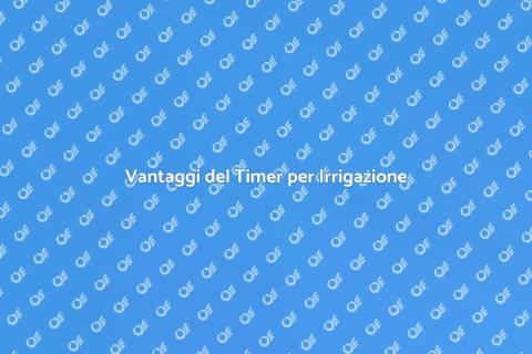 Timer per Irrigazione: Guida Pratica
