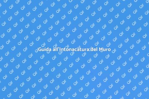 Intonacare il Muro con Cemento