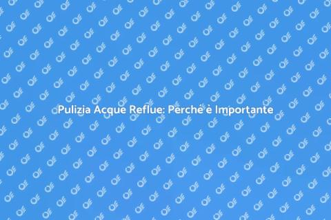 Pulizia Acque Reflue: Servizio Essenziale