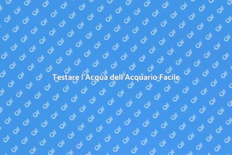 Analizzare Acqua Acquario da Soli