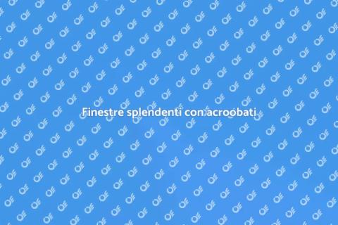 Pulizia finestre con acroobati