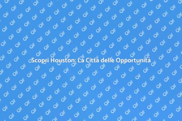 Houston: La Tua Avventura Inizia Qui
