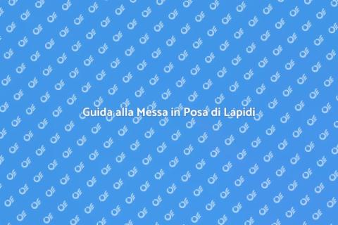 Messa in Posa Lapide Piatta a Terra