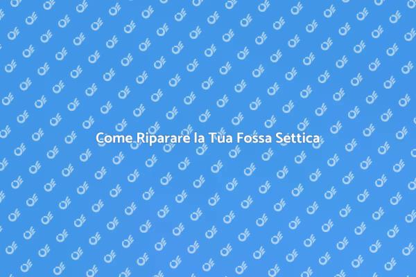 Riparazioni Fossa Settica: Ecco Come