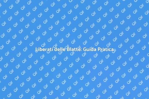 Disinfestazione Blatte: Piano Efficace