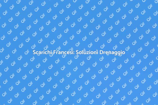 Migliora il Drenaggio con Scarichi Francesi