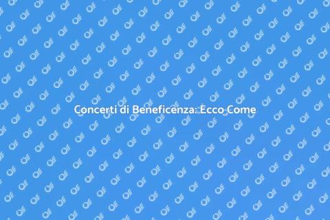 Organizzare Concerto di Beneficenza