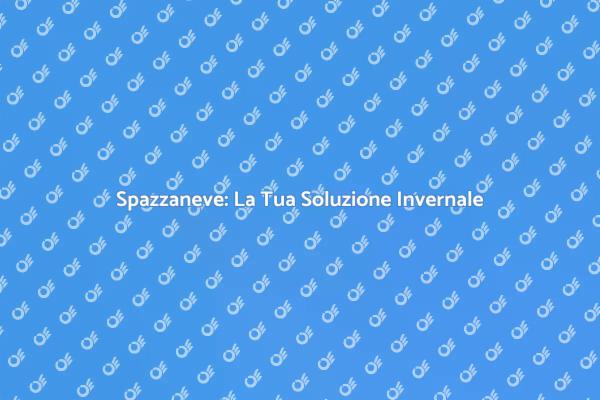 Spazzaneve: Sicurezza e Comfort Invernale