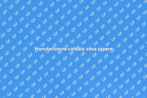 Manutenzione e riparazione caldaia