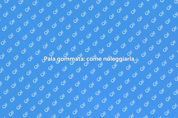 Noleggio pala gommata: tutto ciò che devi sapere