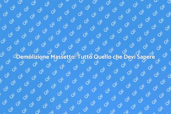 Ristrutturazione: Demolire il Massetto
