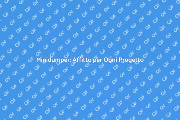 Minidumper: Il Tuo Alleato nei Lavori