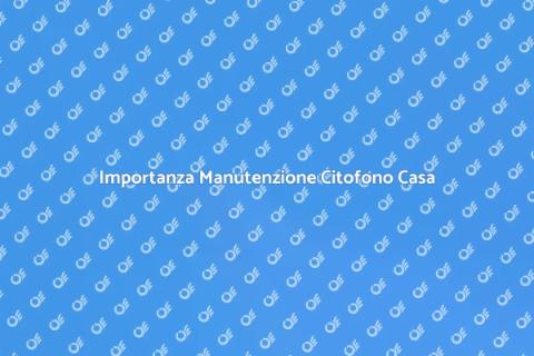 Manutenzione Citofono di Casa Essenziale