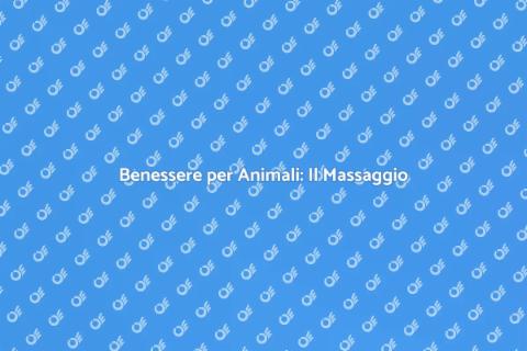 Massaggiatore Specializzato per Animali