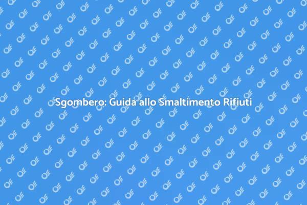 Sgombero e Rifiuti Speciali: Come Procedere