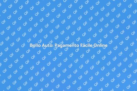 Pagamento Bollo Auto Online Semplificato