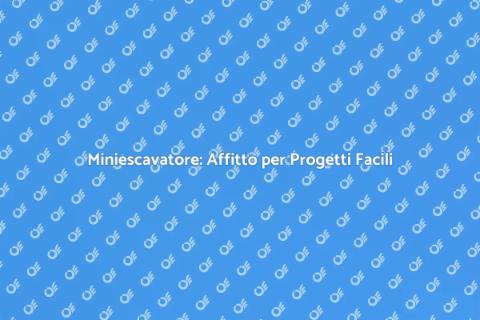 Affittare un Miniescavatore per Progetti
