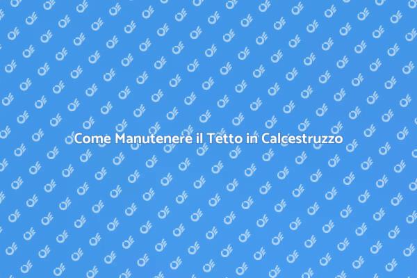 Manutenzione Essenziale del Tetto in Calcestruzzo