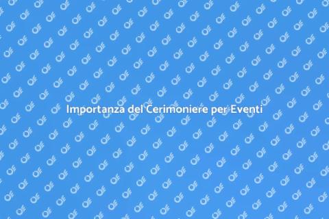 Cerimoniere per Eventi Formali