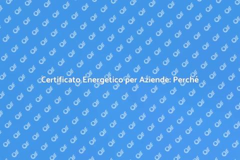 Certificato Energetico: Importanza per Aziende